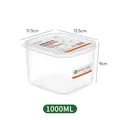 1000ml square transparent plastic food storage container with lid for refrigerator - Transparent 1000ml