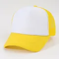 Cappellino trucker in rete bianco e giallo per ricami o stampe personalizzate DIY - M(56-58cm) / Contrasto Giallo (WH1)