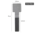 Grey hook and loop cable tie set of 10 pieces with dimensions 2.8cm x 9cm for cable management. - 10 Pieces Pack / Gray