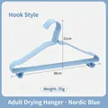 Perchas antideslizantes azul nórdico para adultos, 38 cm de ancho, metal revestido de plástico. - Azul Nórdico 38cm Con Gancho