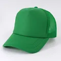 Side view of vibrant green foam trucker hat with breathable mesh back - M (56-58cm) / Green