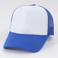 Cappellino trucker blu e bianco regolabile con rete traspirante sul retro per il DIY - M(56-58cm) / Contrasto Blu (WH1)