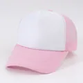 Cappello trucker a rete rosa e bianco traspirante, ideale per ricamo personalizzato DIY - M(56-58cm) / Contrasto Rosa (WH1)