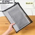 Minimalist black A4 double-layer mesh zipper document bag, 33cm x 25cm storage pouch - A4 / Black