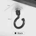 Black rotating adhesive hook for kitchen storage, 7x7cm base and 8.5cm height - Black
