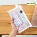 White A6 transparent mesh pencil pouch for school stationery storage - A6 / White