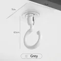 Grey rotatable adhesive ceiling hook for kitchen storage with a 7x7cm square base - Gray