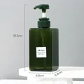 Botella con bomba cuadrada verde oscuro recargable para loción y jabón 18,5 cm alto - Verde Oscuro (450ml)