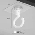 Self-adhesive white rotating ceiling hook for kitchen utensil storage and organization - White