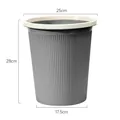 Papelera grande gris de plástico con anillo de presión, dimensiones 25cm x 28cm x 17,5cm - Mediano (12L) / Gris Nórdico