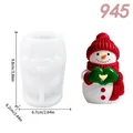 Stampo in silicone pupazzo di neve 3D per candele natalizie fai-da-te con cuore - Sciarpa Cuore Pupazzo di Neve (lz945-110) / 9.8x6.7x6.2cm