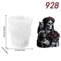 3D skeleton with owl and cat silicone mold for DIY Halloween candles with dimensions - Gothic Twin Souls (lz928-140) / 10.8x8.5x7cm