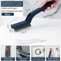 Navy blue multi-functional gap cleaning brush with integrated hidden hair tweezer - Dual Action Brush and Clip / Blue