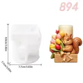 Moule en silicone en forme d'écureuil et de tulipe pour bougies DIY avec dimensions - Style Boîte d'Écureuil (lz894-140)
