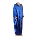 Elegant royal blue African Bubu long dress with V-neck, batwing sleeves and rhinestone beads - One Size / Dresses / Blue