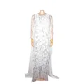Elegante vestido maxi africano blanco con patrones de lentejuelas y forro interior - Talla única / Vestidos / Blanco