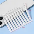 Set of 10 small white cleaning brushes for phone ports, 6cm long each - 10 Pcs/Box / White