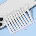 Professional 10-piece white phone port cleaning brush set for charging ports and speakers - 10 Piece Set / White