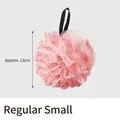 Soft pink mesh loofah bath sponge for exfoliating and rich lathering in single pack - 30g (Approx 13cm) / Pink