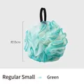 Green and white mesh bath loofah shower puff with hanging loop, approx 13cm diameter - 30g (Approx 13cm) / Green