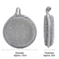 Thickened silver round scouring pad for kitchen cleaning, 13cm diameter dish sponge - 13x3cm / Silver Gray