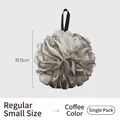 Coffee colored soft mesh bath loofah ball for gentle exfoliating, 13cm regular small size - 30g (Approx 13cm) / Coffee