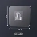 Transparent heavy duty self-adhesive wall hook male connector part 5.8cm size - 35 Silk Male Connector (5.8x5.8cm) / 10 Pieces Pack