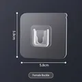 Strong transparent self-adhesive wall hook female buckle connector 5.8cm square - 35 Silk Female Connector (5.8x5.8cm) / 10 Pieces Pack