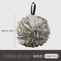 Grote douchebal van gaas in koffiekleur met ophanglus, diameter 16 cm - 50g (Approx 16cm) / koffiekleur