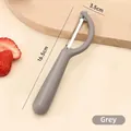 Ergonomic grey stainless steel fruit and vegetable peeler tool for home kitchen use - 17cm / Light Gray
