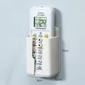 Minimalist wall-mounted white remote control holder with dimension markings 10x6x3.2cm - White