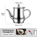 Professional 500ml stainless steel oil dispenser with a built-in filter and dustproof cap - 500ML (With Filter And Dust Cap)