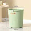 Minimalist 16L green plastic trash can featuring a cute cookie bear motif for home use - 16L / Green