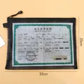Transparent black mesh document storage bag with zipper, 33x25cm size for certificates - A4 / Black