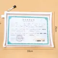 White transparent mesh document pouch 33x25cm with zipper for files and travel storage - A4 / White