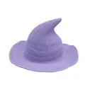 Light purple knitted witch hat with pointed top, foldable Halloween wizard accessory - Purple