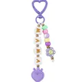 Cute purple silicone beaded bag charm featuring MAMA letter beads and heart pendant - Purple