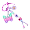 Handmade colorful beaded keychain with butterfly pop-it fidget toy and flower charm - Butterfly Style (K-2876) / HOPE