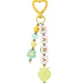 Cute silicone beaded bag charm with MAMA letter beads and heart-shaped keychain hook - Yellow
