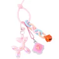 Kreativer Silikon-Perlen-Schlüsselanhänger mit rosa Ballonhund und Katzenpfoten-Spielzeug - Rosa Welpe