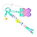 Handmade colorful beaded pop-it bear keychain with daisy charm and TRUTH letters - Bear Style (K-2876) / Truth