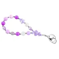 Elegante paarse kralen polsband voor telefoon met acryl sterren en schelpvormige kralen - Paars