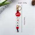 Trendiger Schlüsselanhänger aus Silikonperlen mit rotem Herz und LOVE-Buchstaben, 15 cm - Rotes Herz Stil (K-1775) / Rot