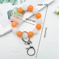 Schlüsselanhänger-Armband aus Silikonperlen in Orange und Weiß, mit Self-Love-Anhänger. - Self Love Anhänger (K-1643) / Orange