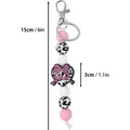 Llavero de cuentas de silicona con corazón MAMA y estampado vaca - Estilo de Anillo de Llaves