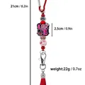 Llavero de cuentas de silicona médica con borla roja y detalle de amuleto LOVE de enfermera - LOVE (K-2611) / Rojo