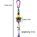 Llavero Lab Tech con cuentas de silicona y borla de PU morada, 21 cm y 21 g peso. - Púrpura