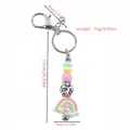 Pastel rainbow silicone beaded keychain with clear dimension and weight markers. - Clasp Style / Mint Green