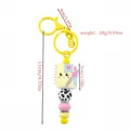 Cute yellow silicone notebook keychain with measurements and weight info - Clasp Style / Yellow