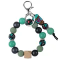 Llavero de pulsera con cuentas de silicona Nurse Fuel y dijes de enfermera - Scrub Life (K-2681) / Verde